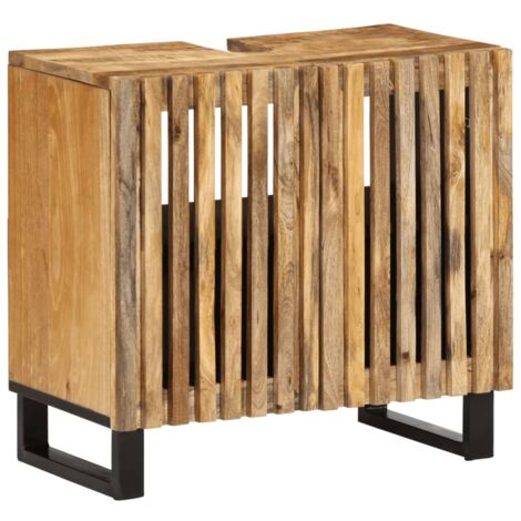 Mobile Lavabo da Bagno 62x34x58cm Legno Massello Mango Grezzo vidaXL