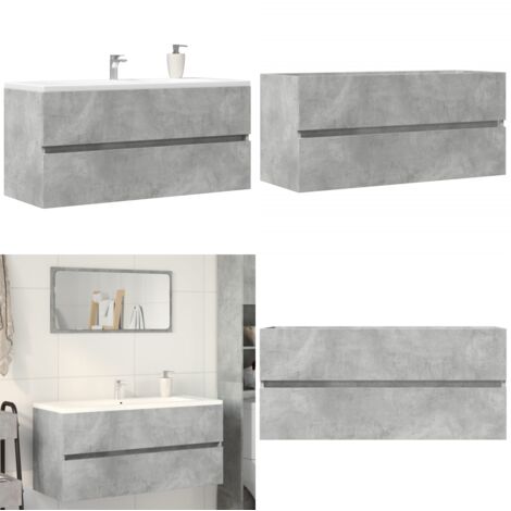 Mobile Lavabo Grigio Cemento 100x38,5x45cm in Legno Multistrato - Lavabo - Armadietto da bagno