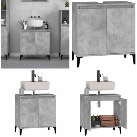 Mobile Lavabo Grigio Cemento 58x33x60 cm in Legno Multistrato - Lavabo - Mobile da bagno