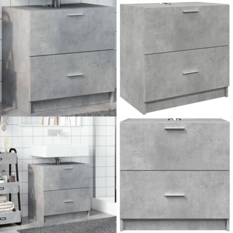 Mobile Lavabo Grigio Cemento 59x37x59 cm in Truciolare - Lavabo - Armadio da bagno