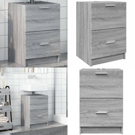 Mobile Lavabo Grigio Sonoma 40x37x59 cm in Truciolare - Lavabo - Armadio da bagno