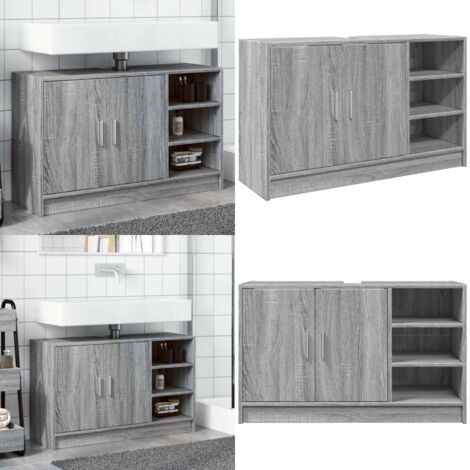 Mobile Lavabo Grigio Sonoma 90x29x55 cm in Truciolare - Lavabo - Armadio da bagno