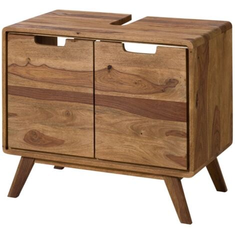 Mobile lavabo in legno di sheesham 70x40x60 sabbiato naturale MALMÖ 2 266