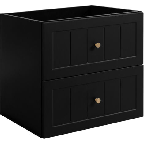 Mobile lavabo in stile classico in nero, 80 x 57 x 46 cm