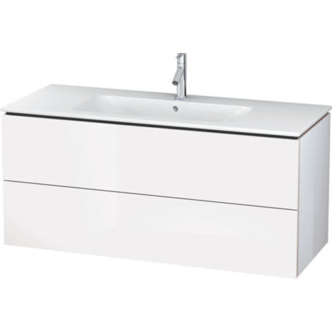 Mobile lavabo L-CUBE 1220x481x550mm bianco lucido mancanza