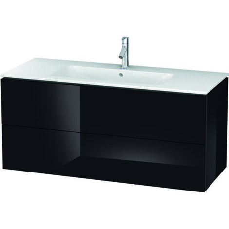 Mobile lavabo L-CUBE 1220x481x550mm nero lucido