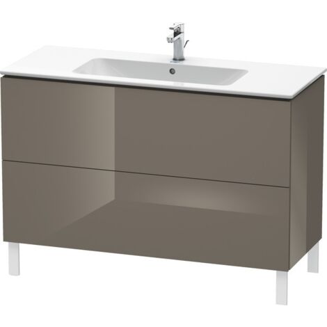 Mobile lavabo L-CUBE 1220x481x704mm flanella grigio lucido