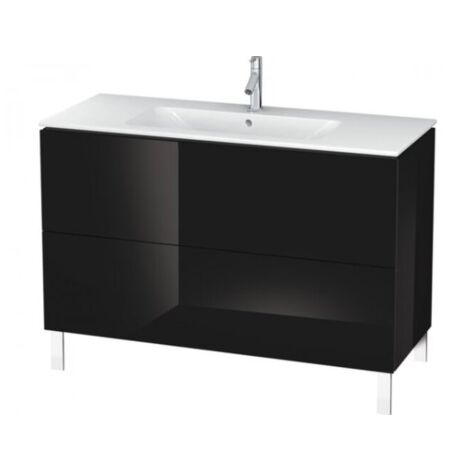 Mobile lavabo L-CUBE 1220x481x704mm nero lucido