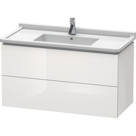 Mobile lavabo L-CUBE 469x1020x558mm bianco lucido mancanza