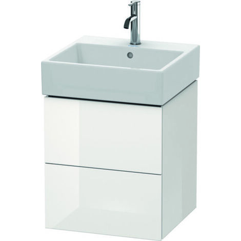 Mobile lavabo L-CUBE 544x484x459mm bianco lucido mancanza