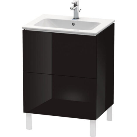 Mobile lavabo L-CUBE 620x481x704mm nero lucido