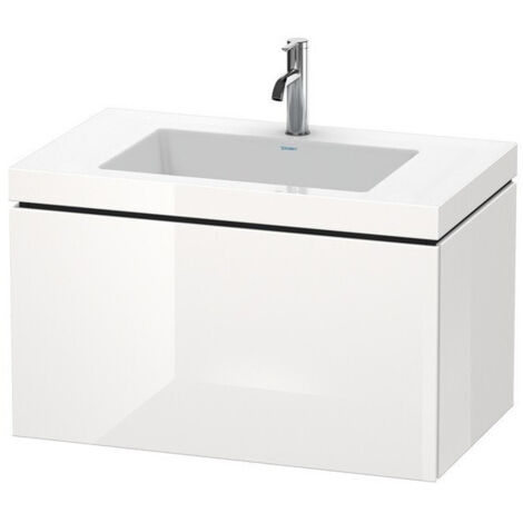 Mobile lavabo L-CUBE WT Vero Air 500x800x480mm senza foro rubinetto noce scuro