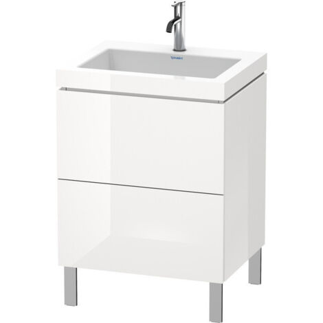 Mobile lavabo L-CUBE WT Vero Air 698x600x480mm senza foro rubinetto noce scuro
