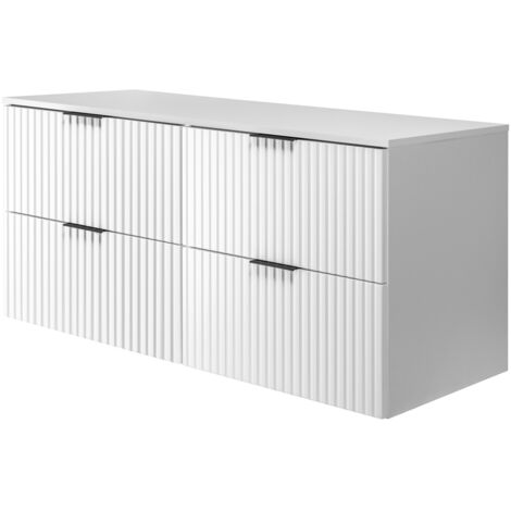 Mobile lavabo, Nero, 120 (2 x 60 cm) x 57 x 46 cm, maniglia dorata + Piano