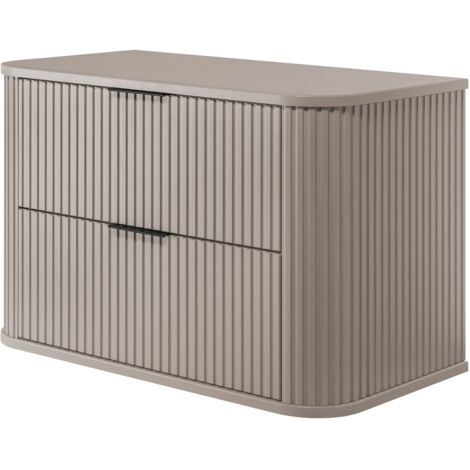 Mobile lavabo, Nero, 120 (2 x 60) x 57 x 46 cm, maniglia nera + Piano