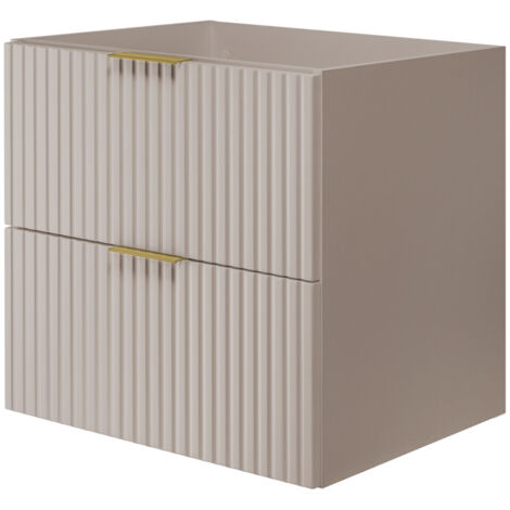 Mobile lavabo, Nero, 80 x 57 x 46 cm, maniglia argento, senza piano