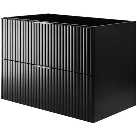 Mobile lavabo, Rovere Craft + maniglia nera, 120 (2 x 60 cm) x 77 x 46 cm, senza piano di lavoro, piedi neri