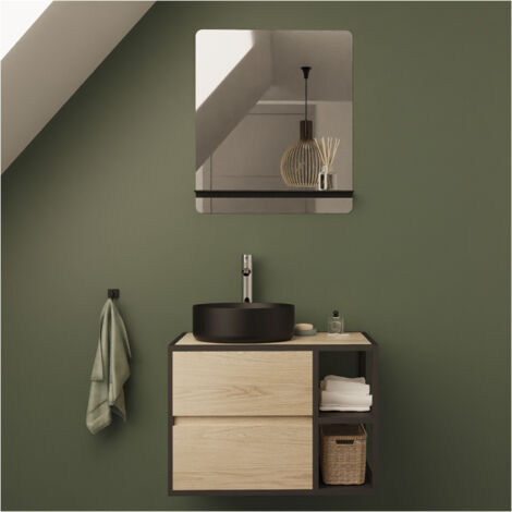 Mobile lavabo singolo EDISSON 70 cm + lavabo + specchio