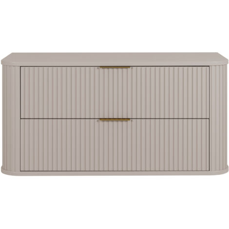Mobile lavabo sospeso per bagno, rovere noce, 120 x 51,7 x 41,5 cm