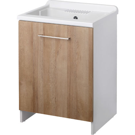 MOBILE LAVATOIO LAVANDERIA con Vasca in Ceramica 60x60 e Strizzatoio  Incorporato EUR 275,00 - PicClick IT