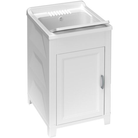 Mobile Lavatoio 45x50x85 cm 1 Anta in Resina Bianco