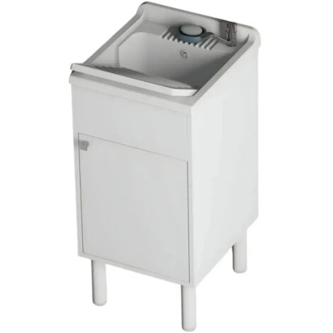 Mobile Lavatoio 45x50x85 cm con Specchio 45x60x5 cm Bianco