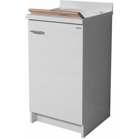 Mobile Lavatoio 45x50x85cm Anta Asse in Legno Montegrappa Marella Bianco Destra con Cesto