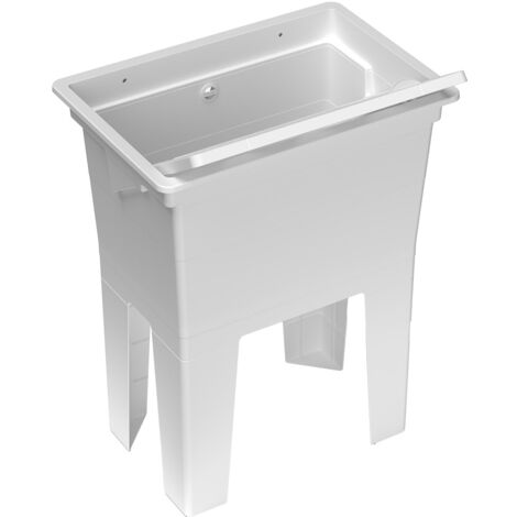 Mobile Lavatoio 59x40x74 cm Monoblocco in Resina PP Bianco