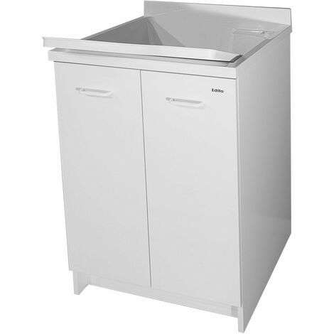 Mobile Lavatoio 60x60x85cm 2 Ante Asse in Termoplastico Montegrappa Edilla Bianco