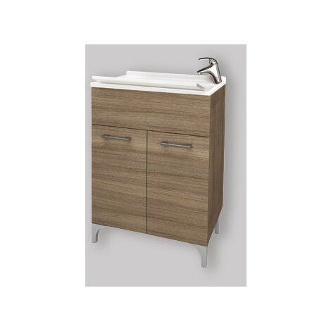 MOBILE LAVATOIO A 2 ANTE ROVERE FUMO L.60 x P.50 x H.83 cm