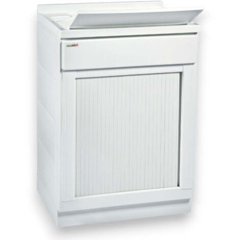 Mobile lavatoio bagno con serranda in polipropilene - 45x50xH84 cm