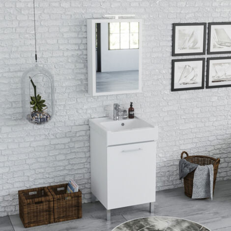 Mobile lavatoio con lavabo in ceramica 1 anta 50x50 classico