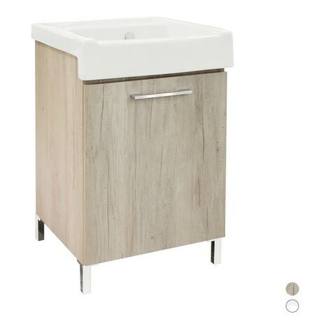 LAVATOIO IN CERAMICA con Mobile bianco NANCO misura 50x50 Lavanderia XILON  EUR 250,00 - PicClick IT