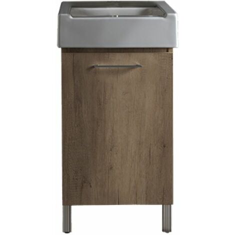 MOBILE LAVATOIO CON LAVABO IN CERAMICA 1 ANTA Olmo Montano - LxP 50x50 cm