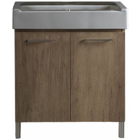 MOBILE LAVATOIO CON LAVABO IN CERAMICA 2  ANTE Olmo Montano - LxP 60x50 cm
