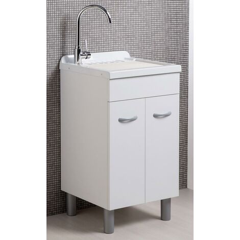 Mobile Lavatoio in ABS 60x50x88 cm 2 Ante Ambrosini Doris Bianco Opaco