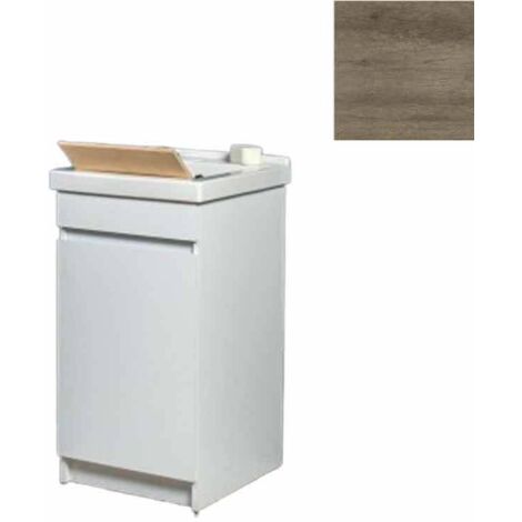 Mobile Lavatoio in Ceramica 1 Anta con Strofinatoio in Legno Massello 45x50x86A cm Olmo Naturale