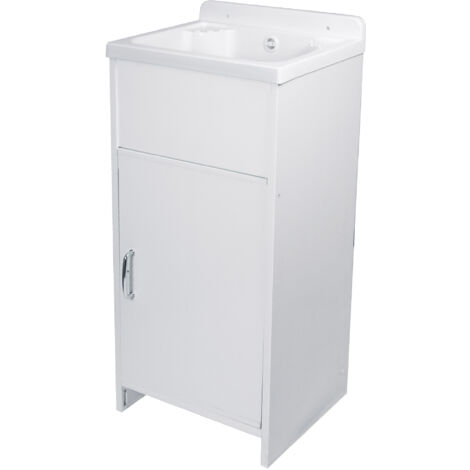 Mobile Lavatoio in PVC 42x35x82 cm 1 Anta Clear Bianco