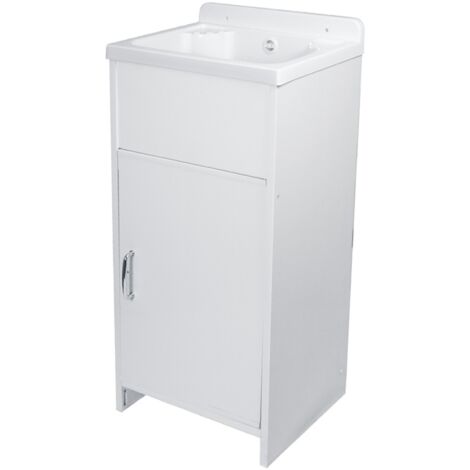 Mobile lavatoio mini in Pvc Bianco con vasca in polipropilene 43x35 cm