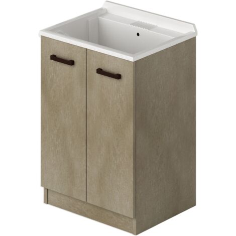 Mobile lavatoio per lavanderia 2 ante colore Argilla H86x61x50cm