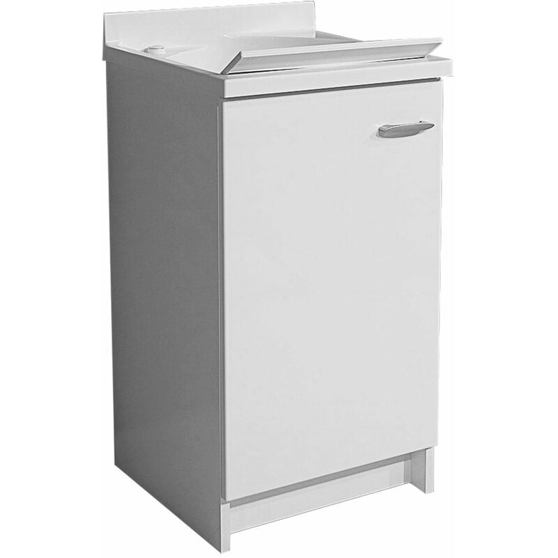 Giordanoshop - Mobile Lavatoio 45x50x85cm Anta Asse in Termoplastico Montegrappa Marella Bianco Sinistra