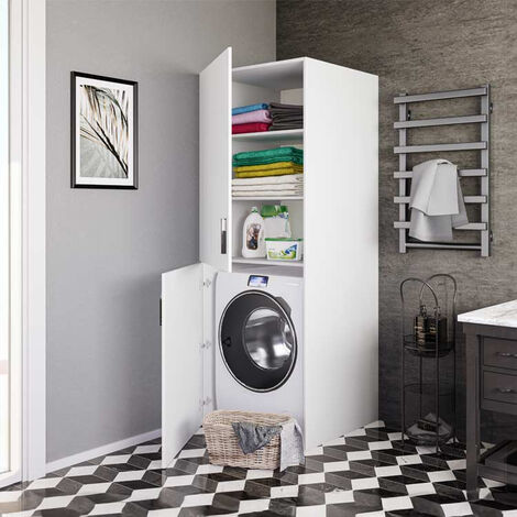 VidaXL Supporto doppio per lavatrice e asciugatrice bianco Accessori  lavatrice 