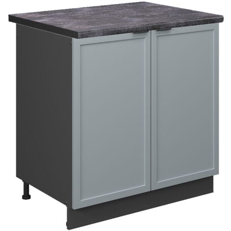 Mobile lavello cucina Fame-Line, Blu-grigio chiaro, 80 cm , PL Antracite, Vicco