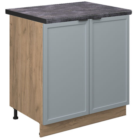 Mobile lavello cucina Fame-Line, Blu-grigio chiaro, 80 cm , PL Antracite, Vicco