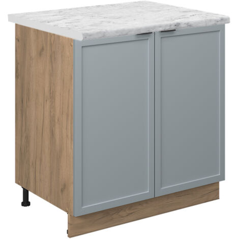 Mobile lavello cucina Fame-Line, Blu-grigio chiaro, 80 cm , PL Marmo, Vicco