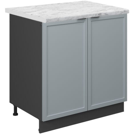Mobile lavello cucina Fame-Line, Blu-grigio chiaro, 80 cm , PL Marmo, Vicco