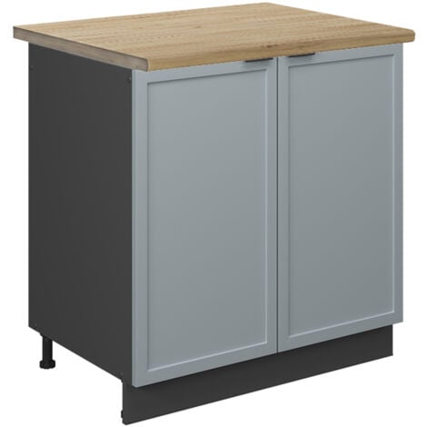 Mobile lavello cucina Fame-Line, Blu-grigio chiaro, 80 cm , PL Rovere, Vicco
