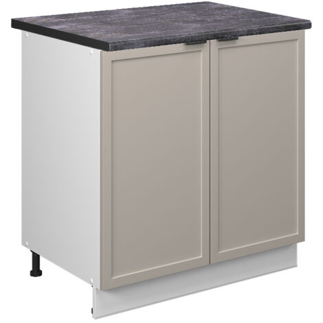 Mobile lavello cucina Fame-Line, GrigioBeige, 80 cm con ripiano, PL Antracite, Vicco