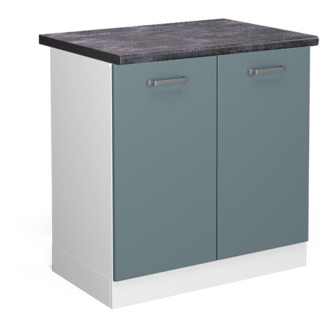 Mobile lavello cucina R-Line, Grigio-blu, 80 cm , PL Antracite, Vicco