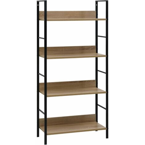 MENSOLA BACHECA DA PARETE SOSPESA LIBRERIA SCAFFALE METALLO 4 RIPIANI LEGNO  40cm EUR 32,99 - PicClick IT